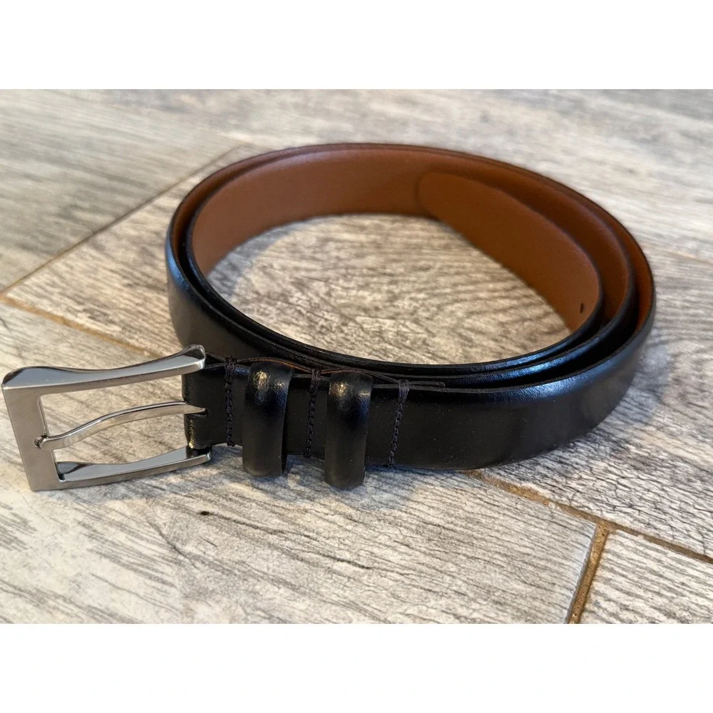 Genuine Italian Leather USA 1107-001 Dress Belt Mens 40 Black Handcrafted NWOT‎